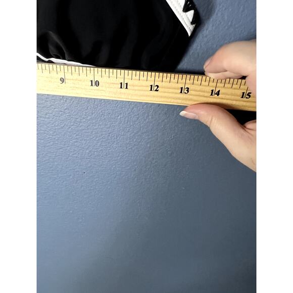 Contrasting Black and White Bikini Top Size Small Boho Minimalistic Embroidery - Picture 8 of 8